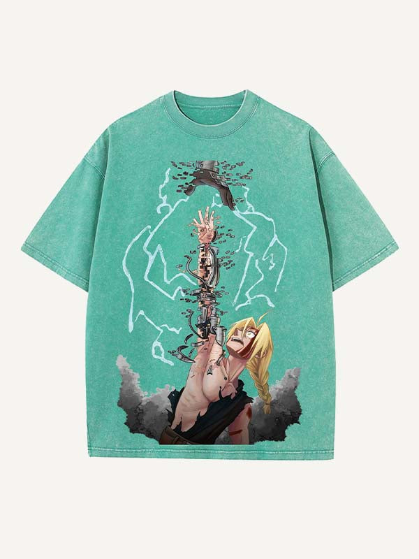 Fullmetal Alchemist Print Round Neck T-shirt