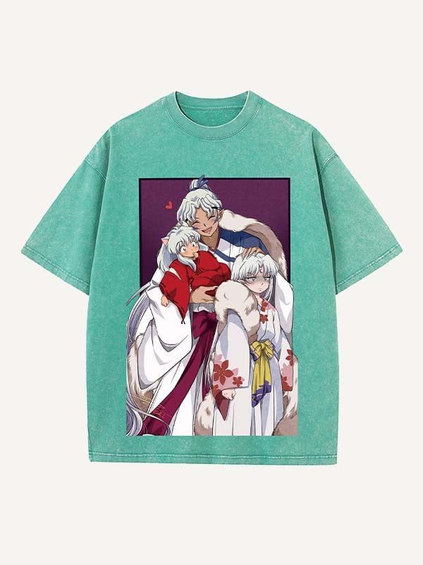 Inuyasha Print Round Neck T-shirt
