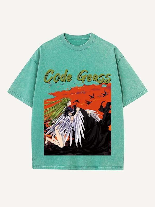 Code Geass Print Round Neck T-shirt