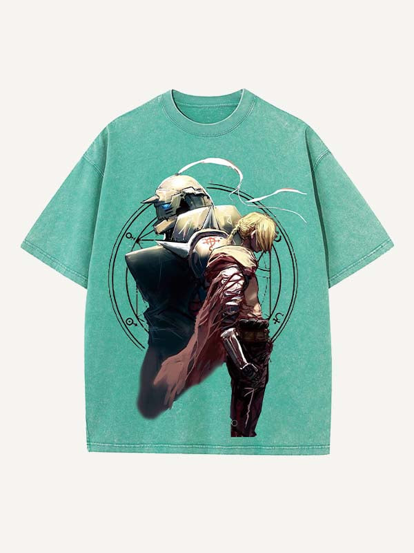Fullmetal Alchemist Print Round Neck T-shirt