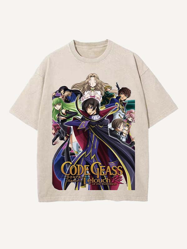 Code Geass Print Round Neck T-shirt