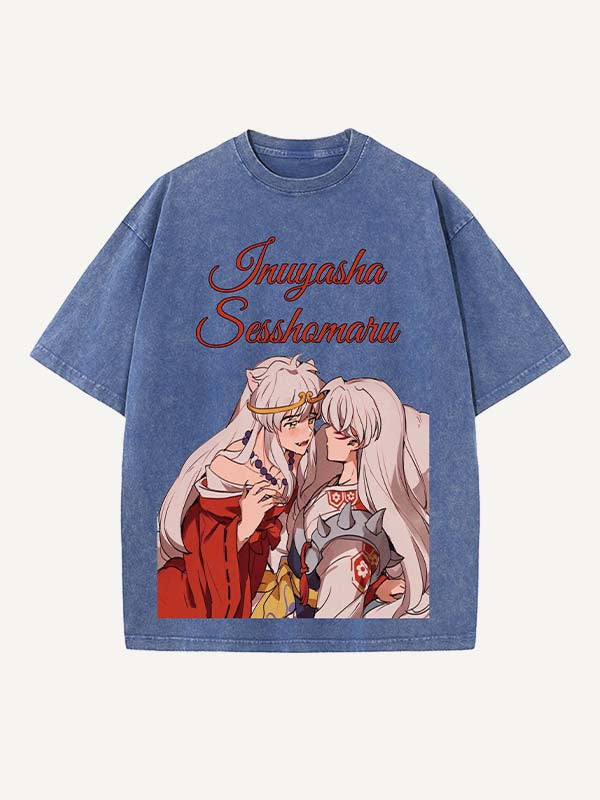 Inuyasha Print Round Neck T-shirt