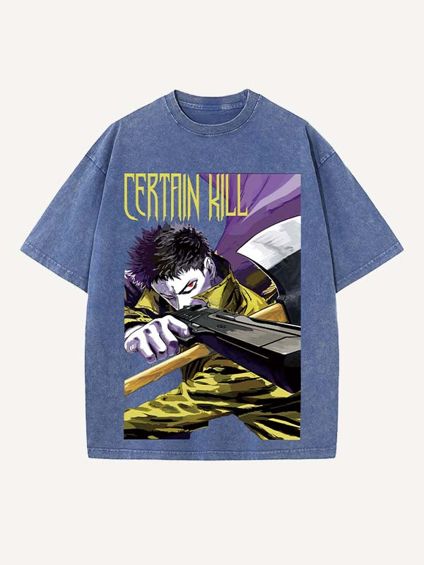 One-Punch Man Print Round Neck T-shirt