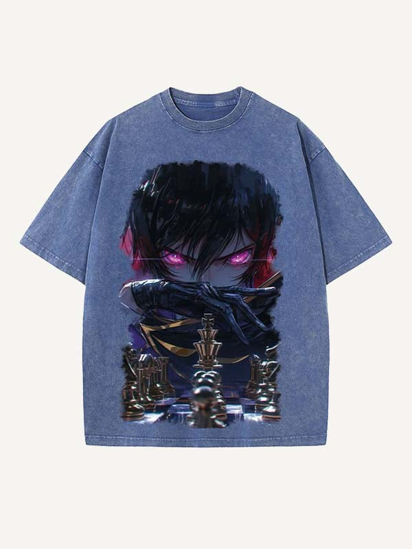 Code Geass Print Round Neck T-shirt