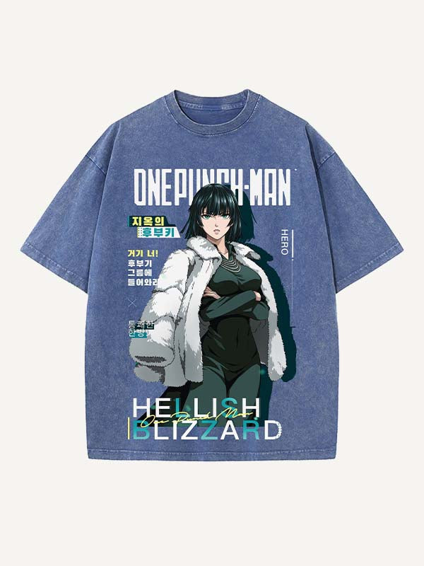 One-Punch Man Print Round Neck T-shirt