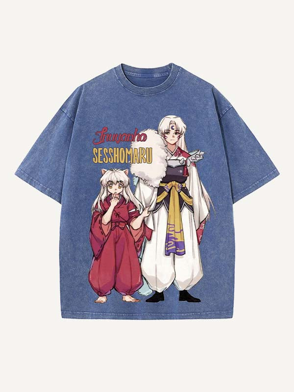 Inuyasha Print Round Neck T-shirt
