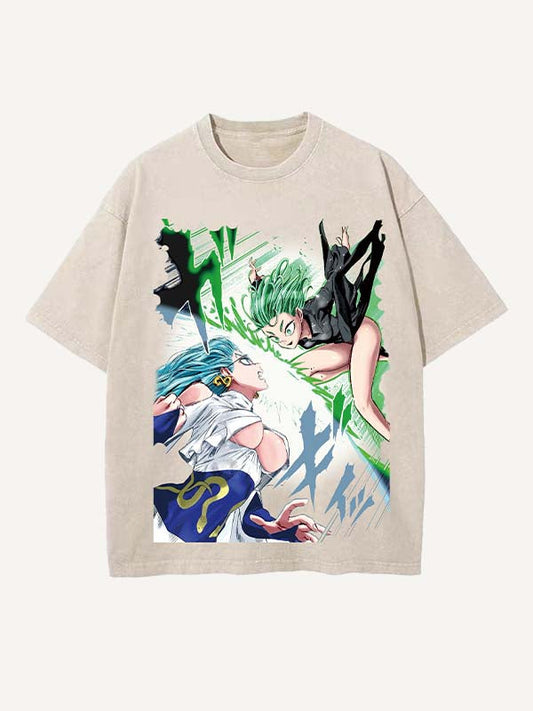 One-Punch Man Print Round Neck T-shirt