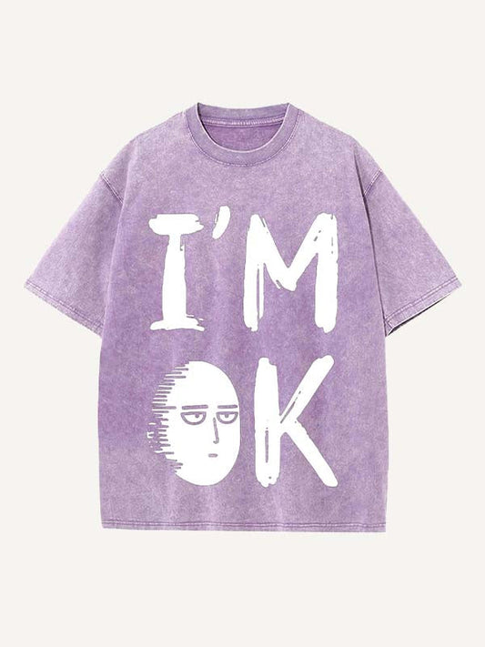 One-Punch Man Print Round Neck T-shirt