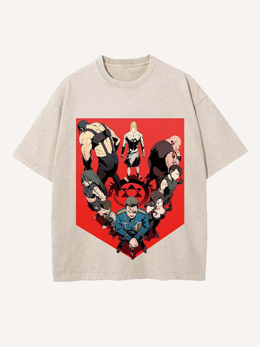 Fullmetal Alchemist Print Round Neck T-shirt