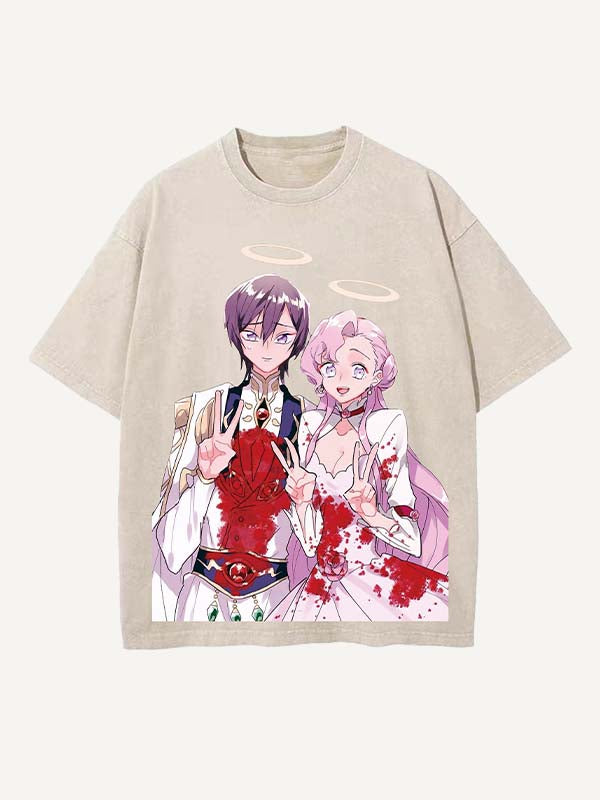 Code Geass Print Round Neck T-shirt