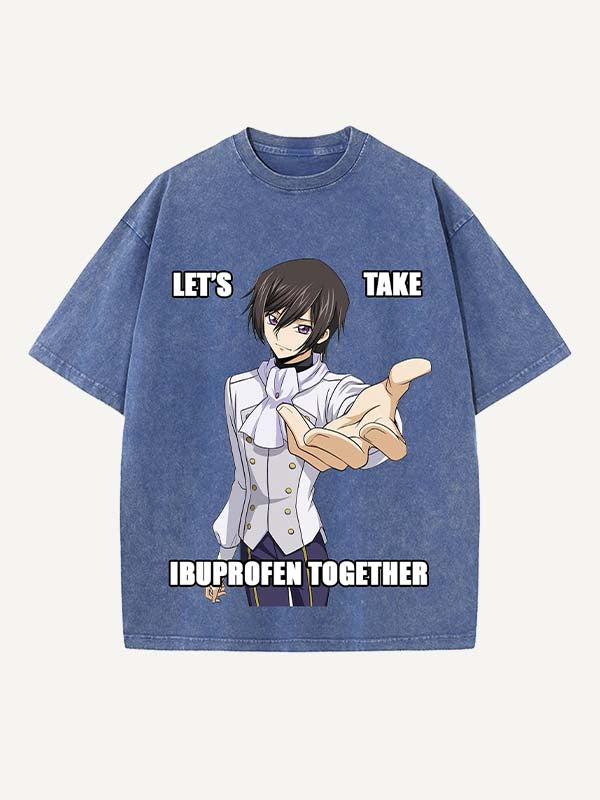 Code Geass Print Round Neck T-shirt