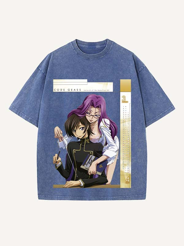 Code Geass Print Round Neck T-shirt