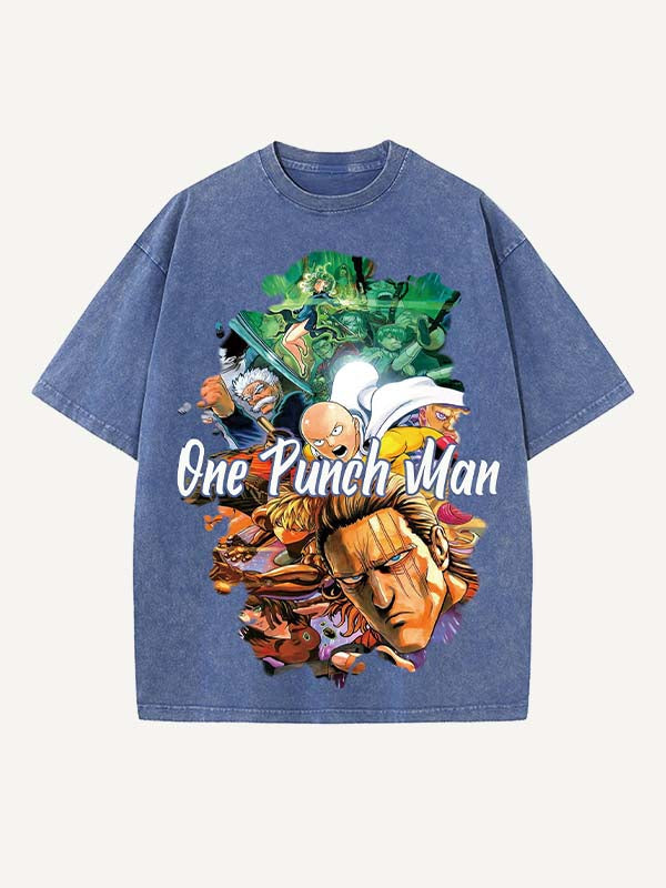One-Punch Man Print Round Neck T-shirt