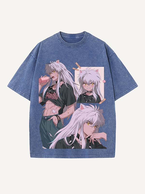 Inuyasha Print Round Neck T-shirt