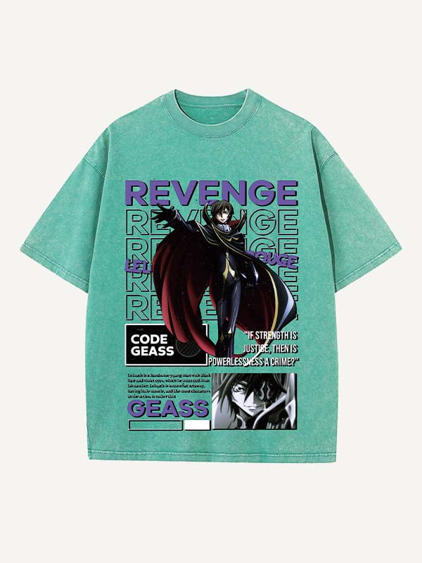 Code Geass Print Round Neck T-shirt