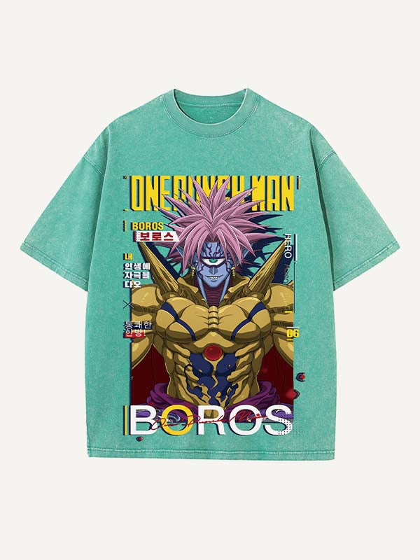One-Punch Man Print Round Neck T-shirt