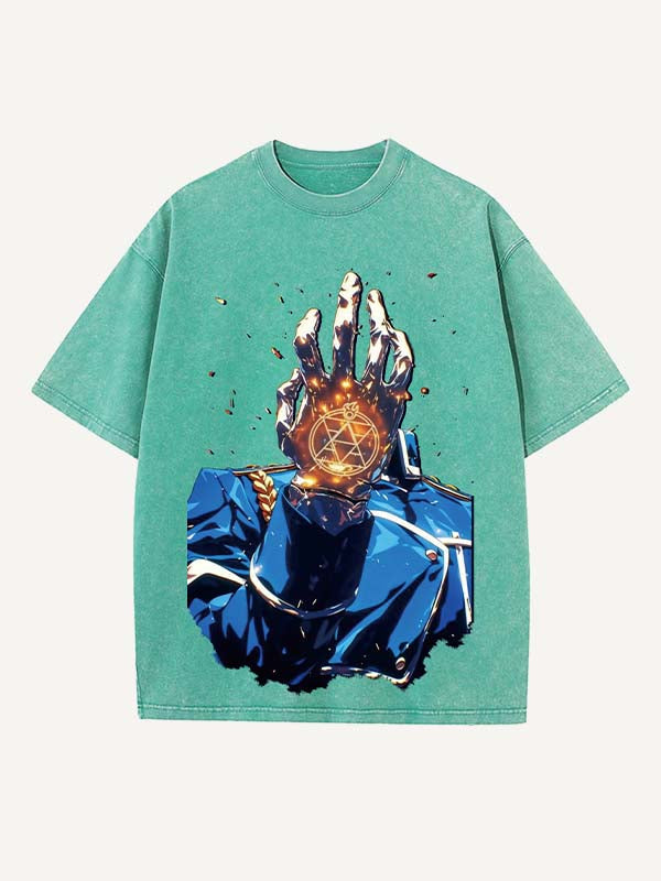 Fullmetal Alchemist Print Round Neck T-shirt