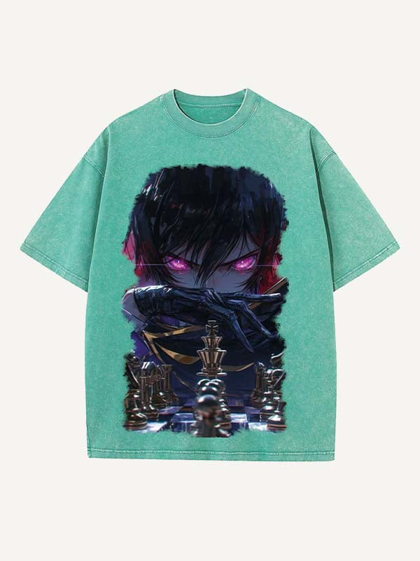 Code Geass Print Round Neck T-shirt