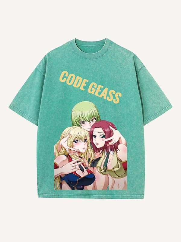 Code Geass Print Round Neck T-shirt