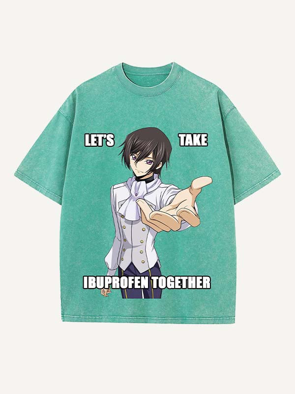 Code Geass Print Round Neck T-shirt