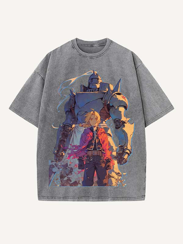 Fullmetal Alchemist Print Round Neck T-shirt