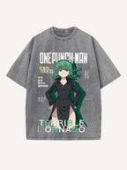 One-Punch Man Print Round Neck T-shirt