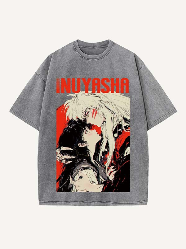 Inuyasha Print Round Neck T-shirt