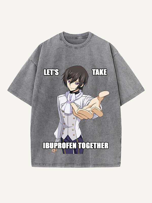 Code Geass Print Round Neck T-shirt