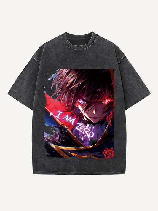 Code Geass Print Round Neck T-shirt