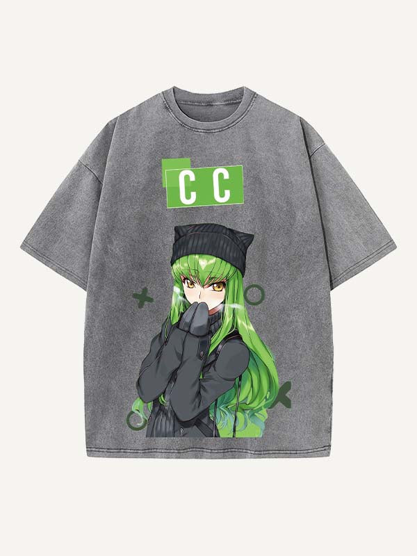 Code Geass Print Round Neck T-shirt