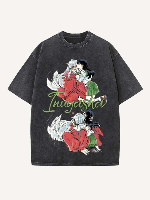 Inuyasha Print Round Neck T-shirt