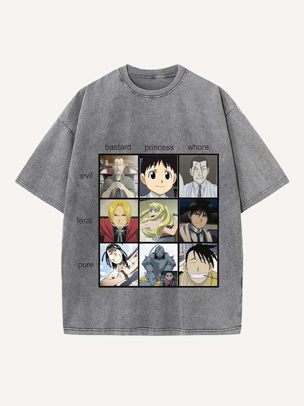 Fullmetal Alchemist Print Round Neck T-shirt