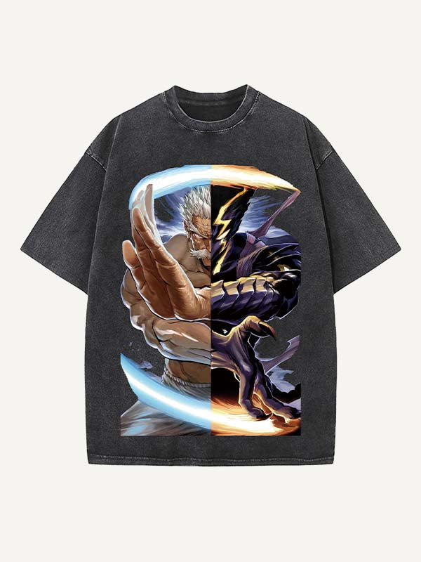 One-Punch Man Print Round Neck T-shirt