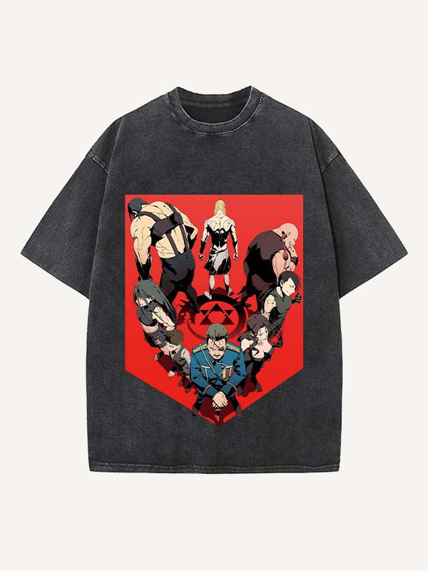 Fullmetal Alchemist Print Round Neck T-shirt
