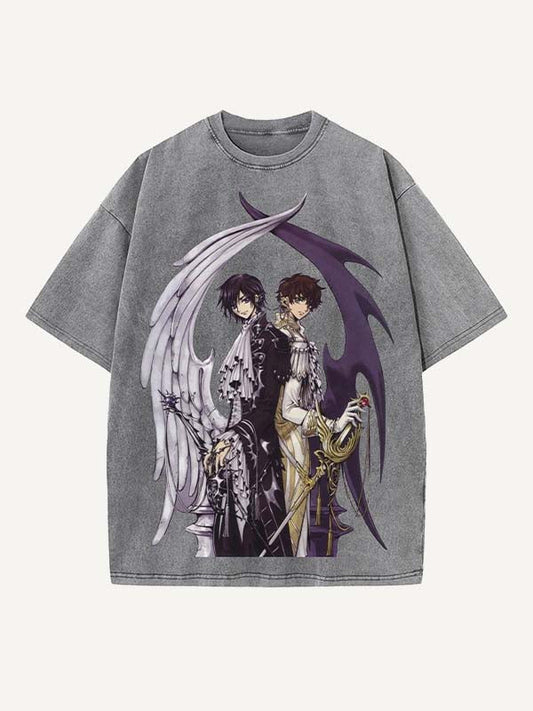 Code Geass Print Round Neck T-shirt