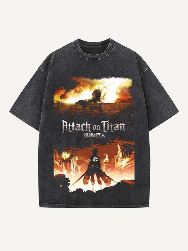 Attack on Titan Print Round Neck T-shirt