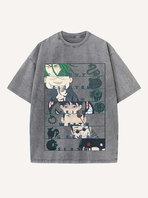 Fullmetal Alchemist Print Round Neck T-shirt