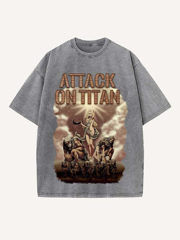 Attack on Titan Print Round Neck T-shirt