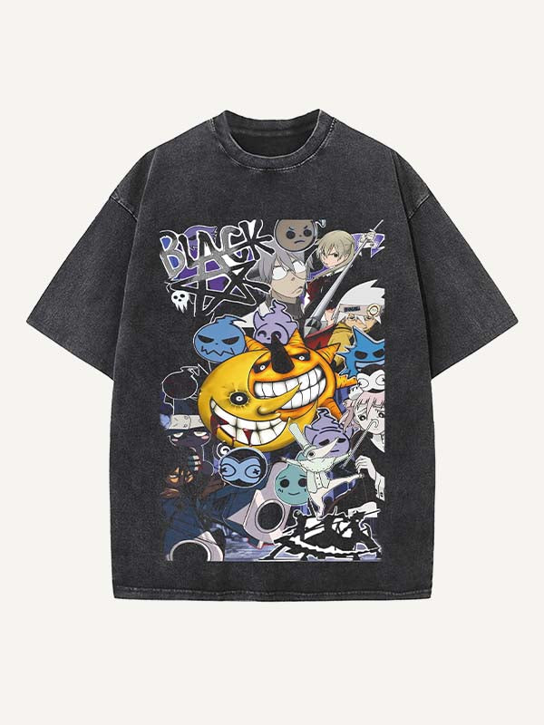 Soul Eater Print Round Neck T-shirt