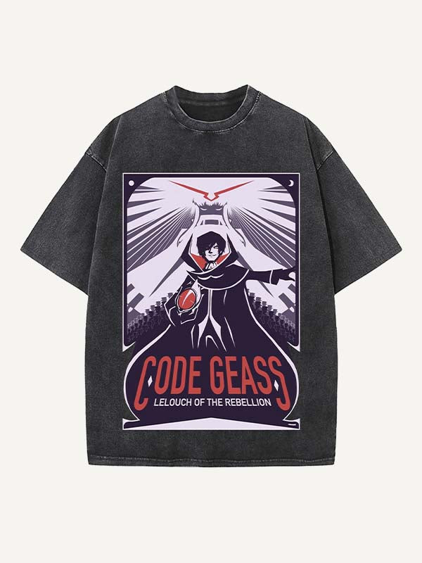 Code Geass Print Round Neck T-shirt