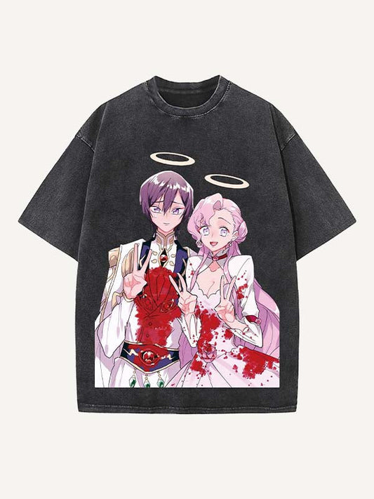 Code Geass Print Round Neck T-shirt