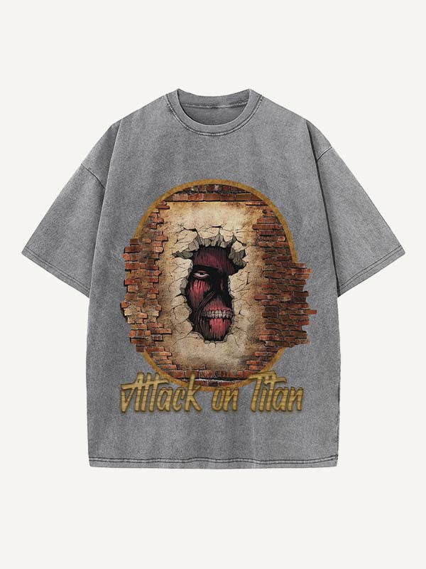Attack on Titan Print Round Neck T-shirt