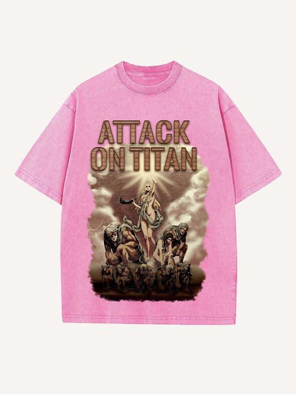 Attack on Titan Print Round Neck T-shirt
