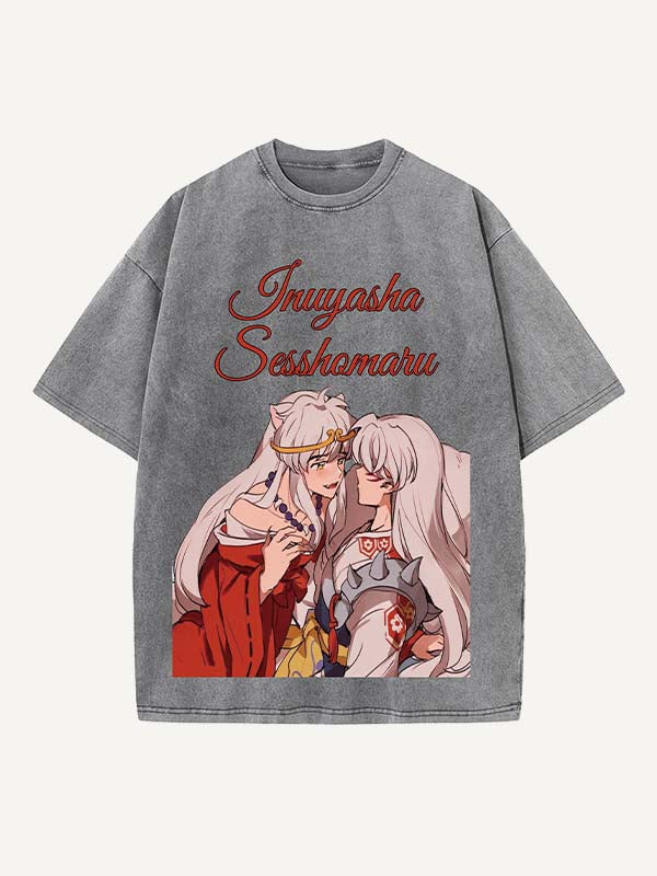 Inuyasha Print Round Neck T-shirt