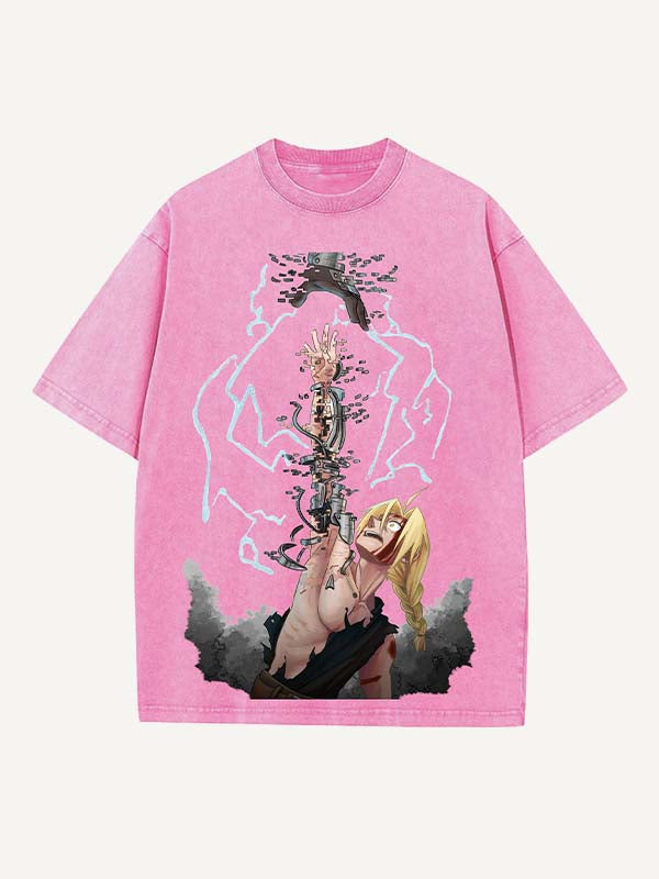 Fullmetal Alchemist Print Round Neck T-shirt