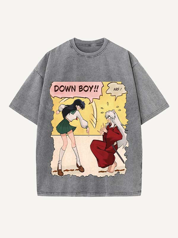 Inuyasha Print Round Neck T-shirt