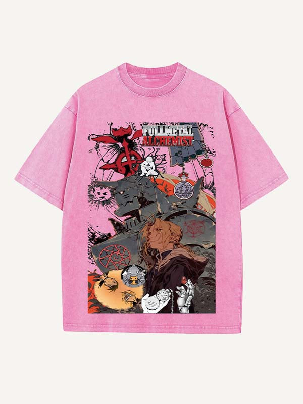 Fullmetal Alchemist Print Round Neck T-shirt