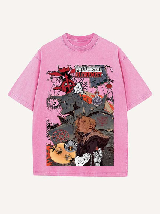 Fullmetal Alchemist Print Round Neck T-shirt