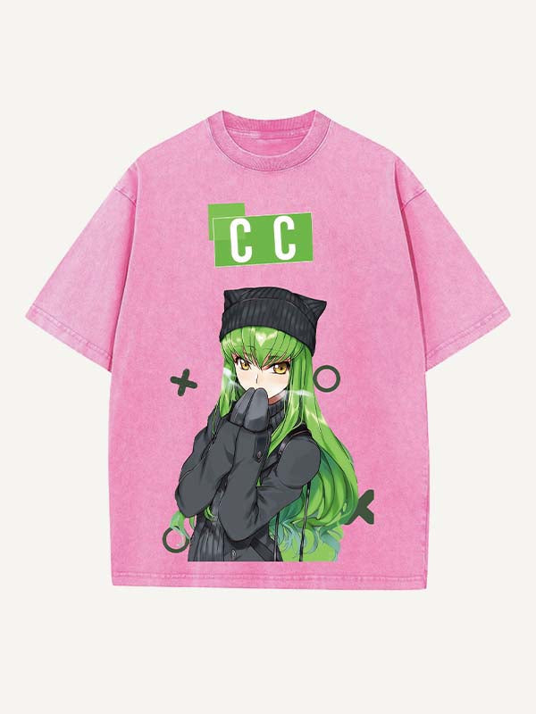 Code Geass Print Round Neck T-shirt