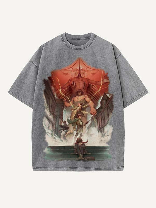 Attack on Titan Print Round Neck T-shirt